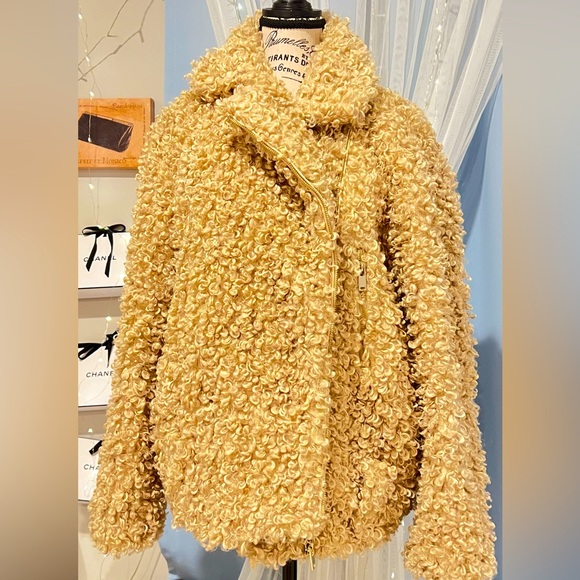 TEDDY FAUX AVIATOR JACKET size 8 oversized like new - Picture 8 of 11